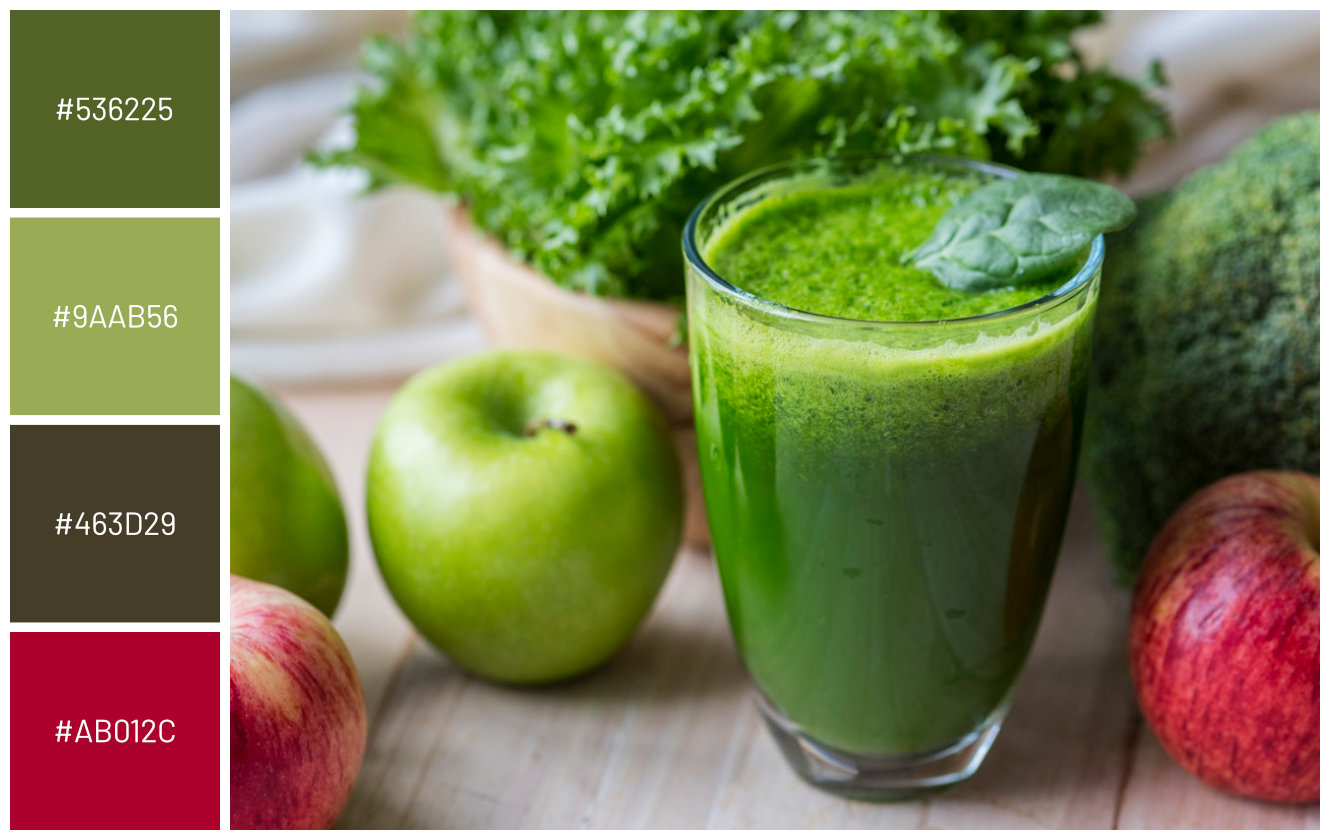 green apple red apple mint detox drink shake on wood table